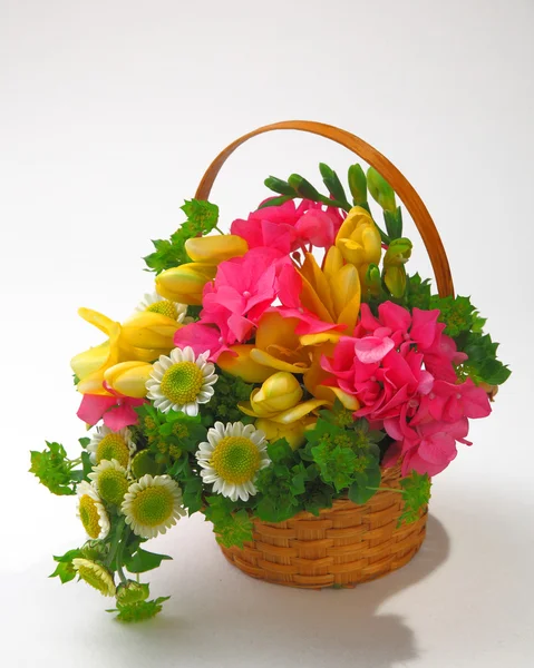 Bunch of the flowers in basket 03 — Stock Photo, Image