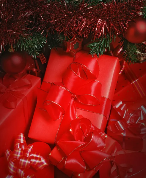 Parcels under christmas tree — Stock Photo, Image