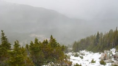 Kanada Kayalık Dağları kar fırtınası