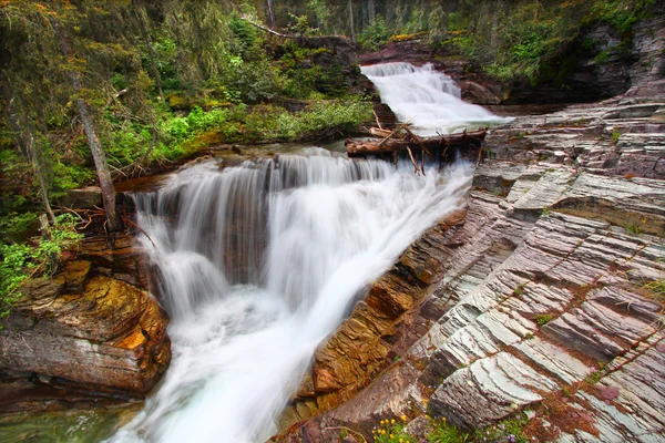Glacier National Park Waterfall — Stock Photo, Image