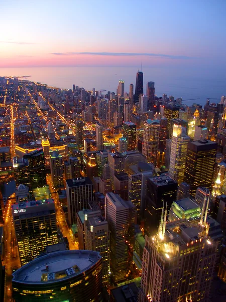 Chicago günbatımı ve michigan Gölü