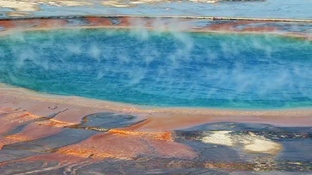 Grand πρισματική άνοιξη - yellowstone — Αρχείο Βίντεο