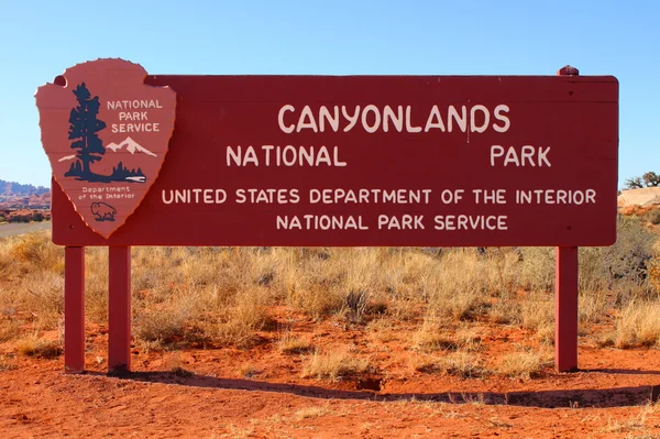 Señal del Parque Nacional de Canyonlands — Foto de Stock