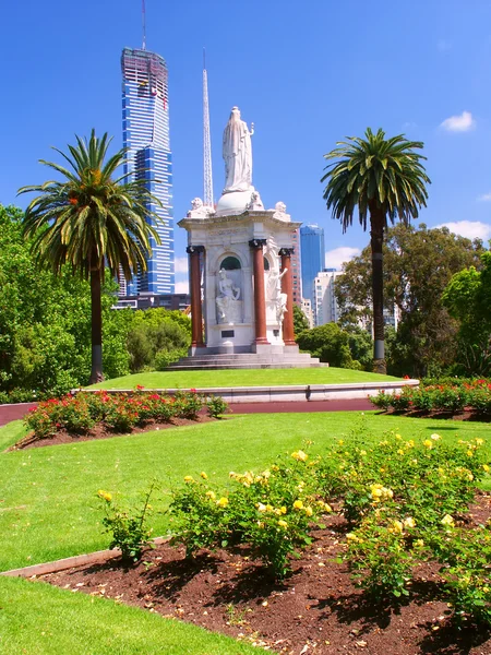 Queen Victoria emlékmű Melbourne Ausztrália — Stock Fotó