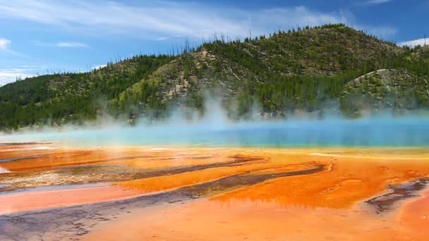 Grand prismático primavera yellowstone — Vídeo de stock