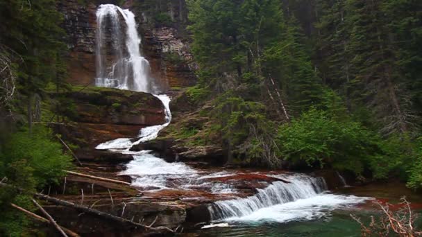Parco Nazionale del Ghiacciaio Virginia Falls — Video Stock