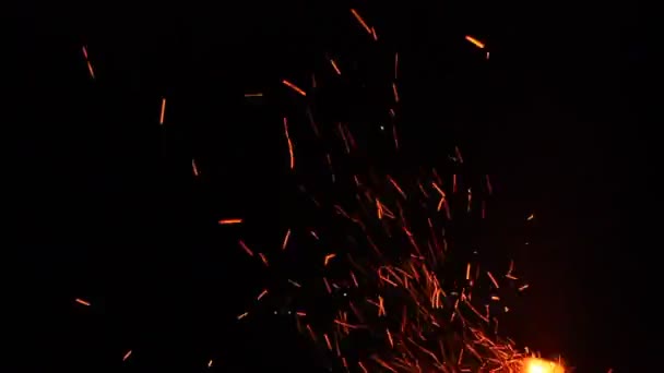 キャンプファイヤー火花の背景 — ストック動画