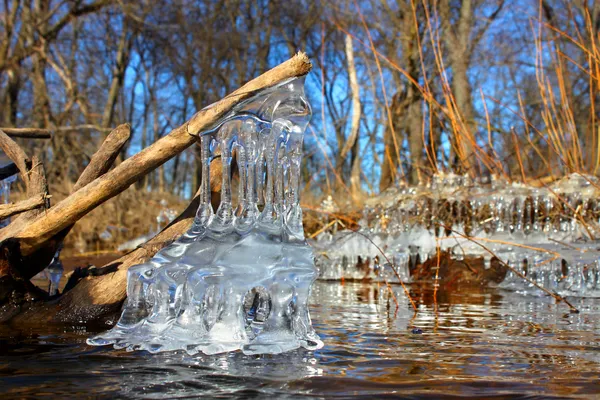 Schöne Eisformationen illinois — Stockfoto