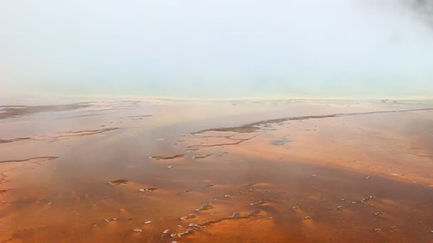 Steam z Źródło grand prismatic spring — Wideo stockowe