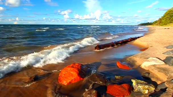 Michigan lake superior strand — Stockvideo
