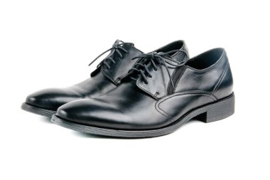 şık siyah deri erkek ayakkabı bağcıklı