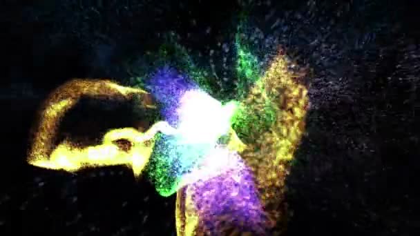 Енергетичні балки в абстрактному середовищі — стокове відео
