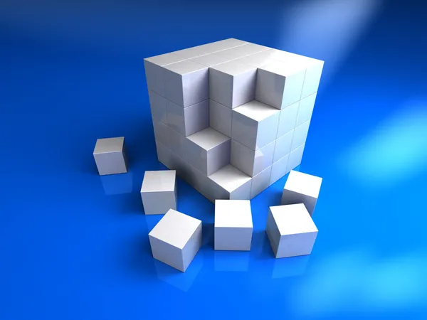 3b cubo brilhante — Fotografia de Stock
