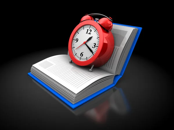 Libro y reloj — Foto de Stock