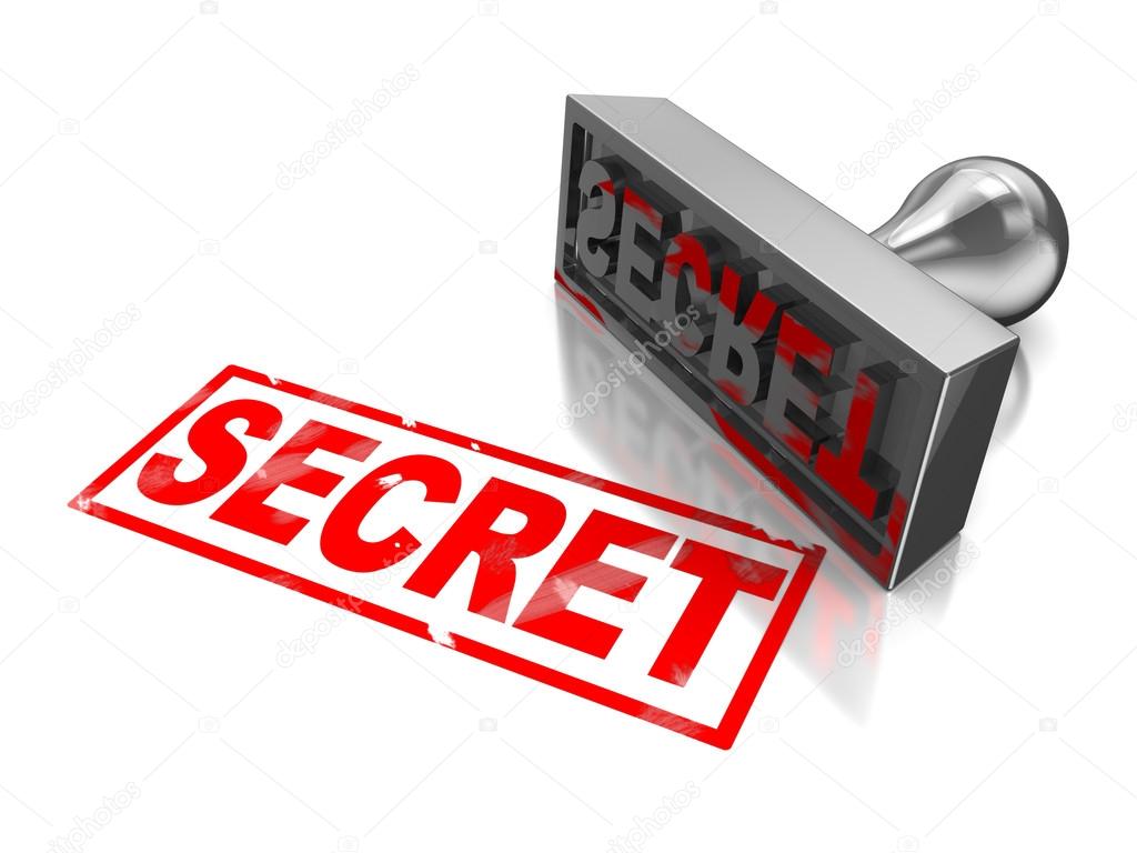 Secret stamp with text isolated on a white background