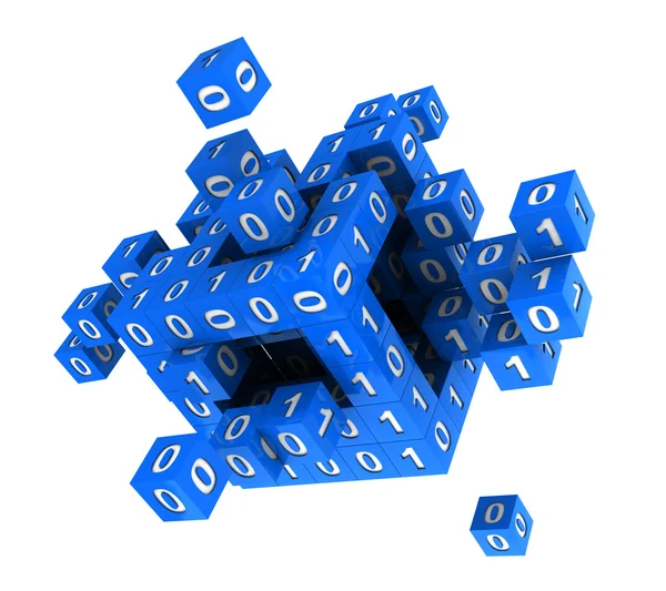 Cube with binary code — Stock Photo, Image