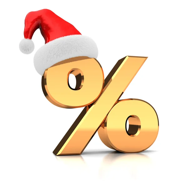 Symbol of percent with hat — Stock Photo, Image