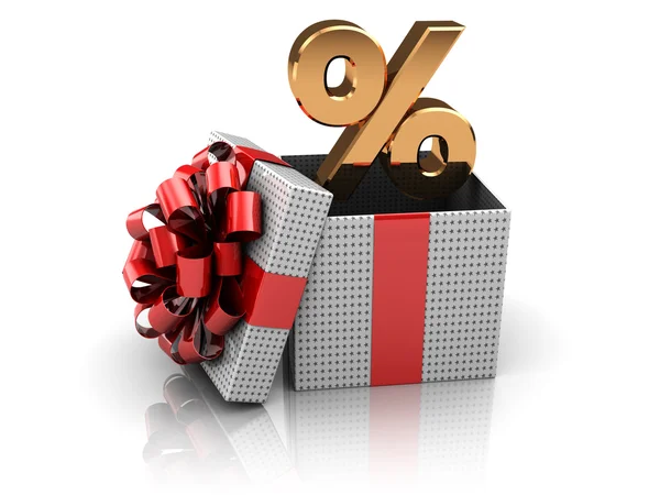 Gift with percents — Stock Photo, Image