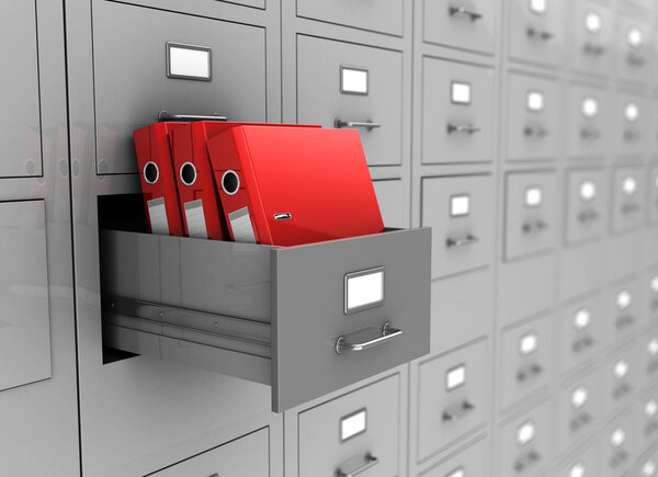 Box with three folders