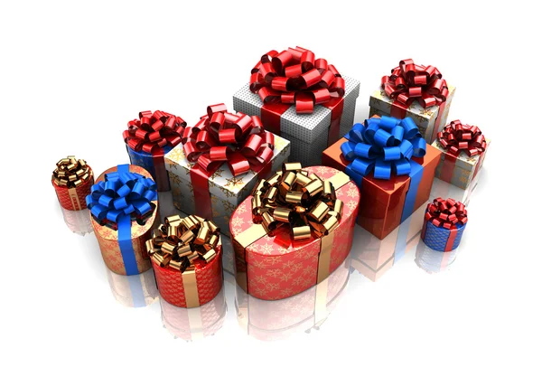 Groep van geschenkdozen — Stockfoto