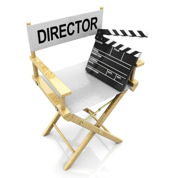 Director silla y clapboard — Foto de Stock