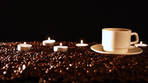 Candles and coffee — Stock Video