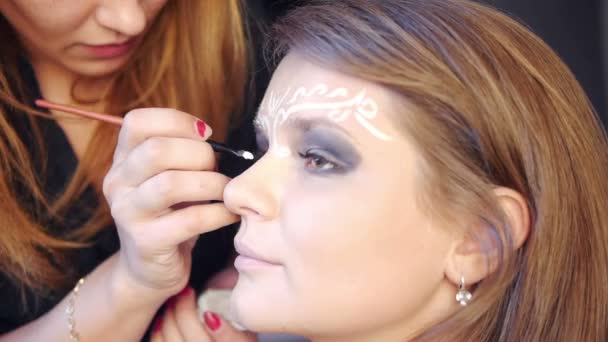 Trucco di occhi — Video Stock