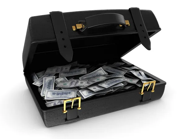 Suitcase with money — Stock Photo, Image