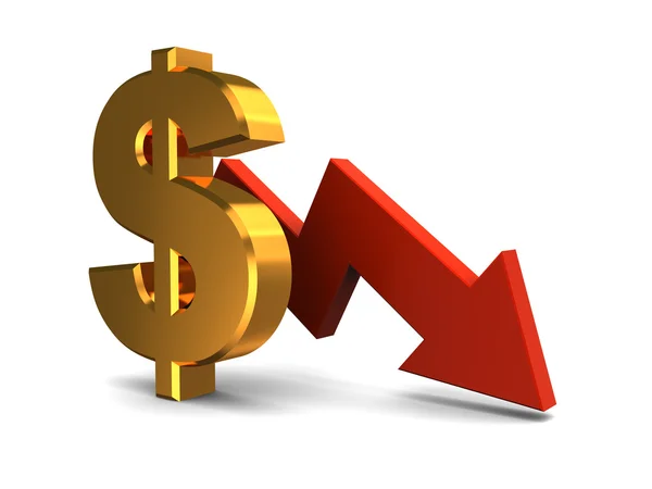 Dólar gráfico cayendo —  Fotos de Stock