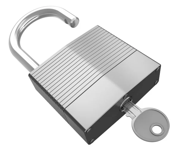 Isolated lock with key — Stock Photo, Image