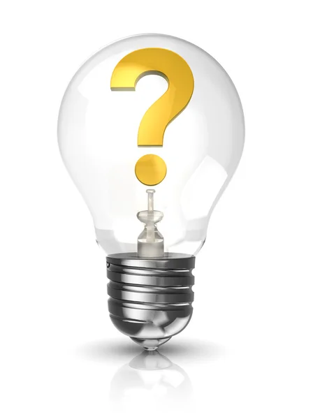 Light bulb with question mark — Stock Photo, Image