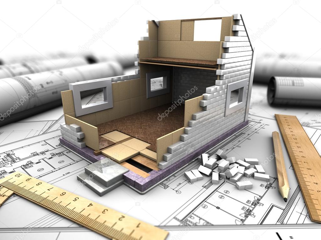 layout of house and blueprints