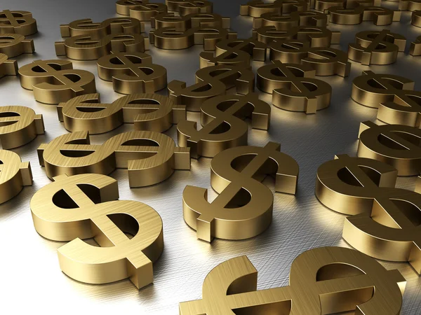 Dollarteken in de gouden kleur — Stockfoto