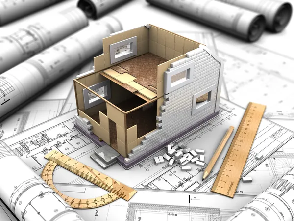 Layout der zweistöckigen Wohnung — Stockfoto