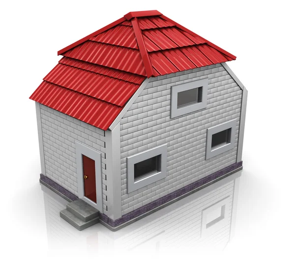 Dom z czerwonym dachem — Zdjęcie stockowe