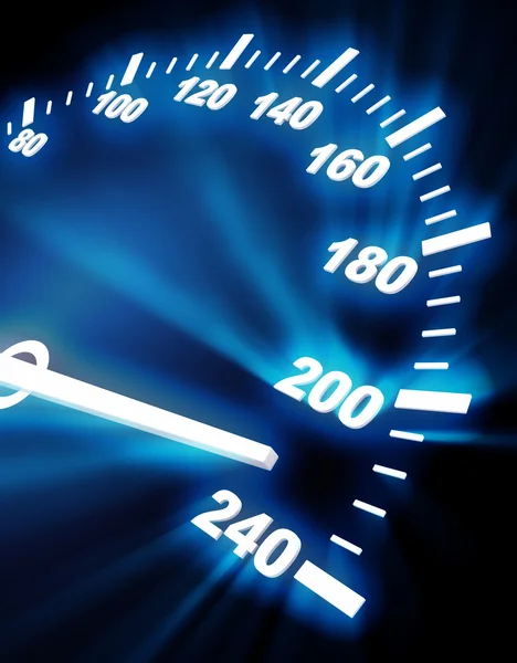 High rate on speedometer — Stock Photo, Image