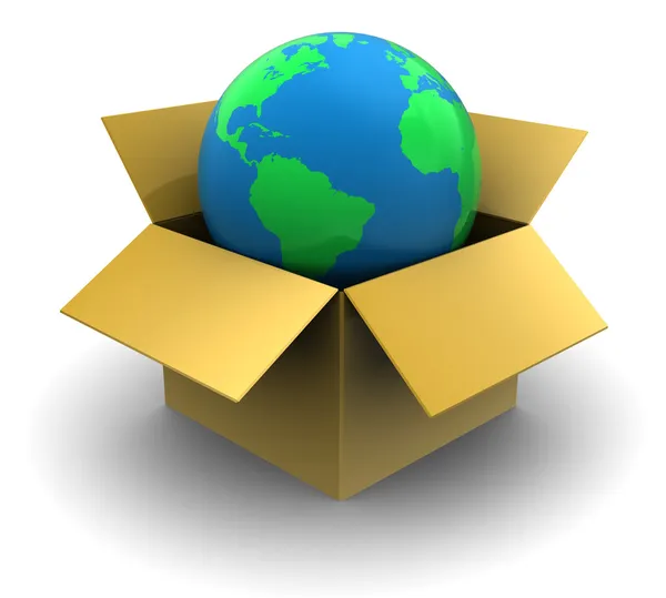 World in box — Stock Photo, Image