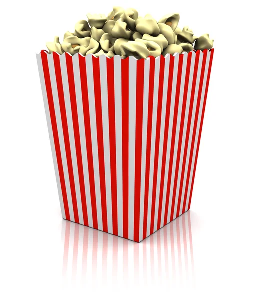 Popcorn in einer großen Schachtel — Stockfoto