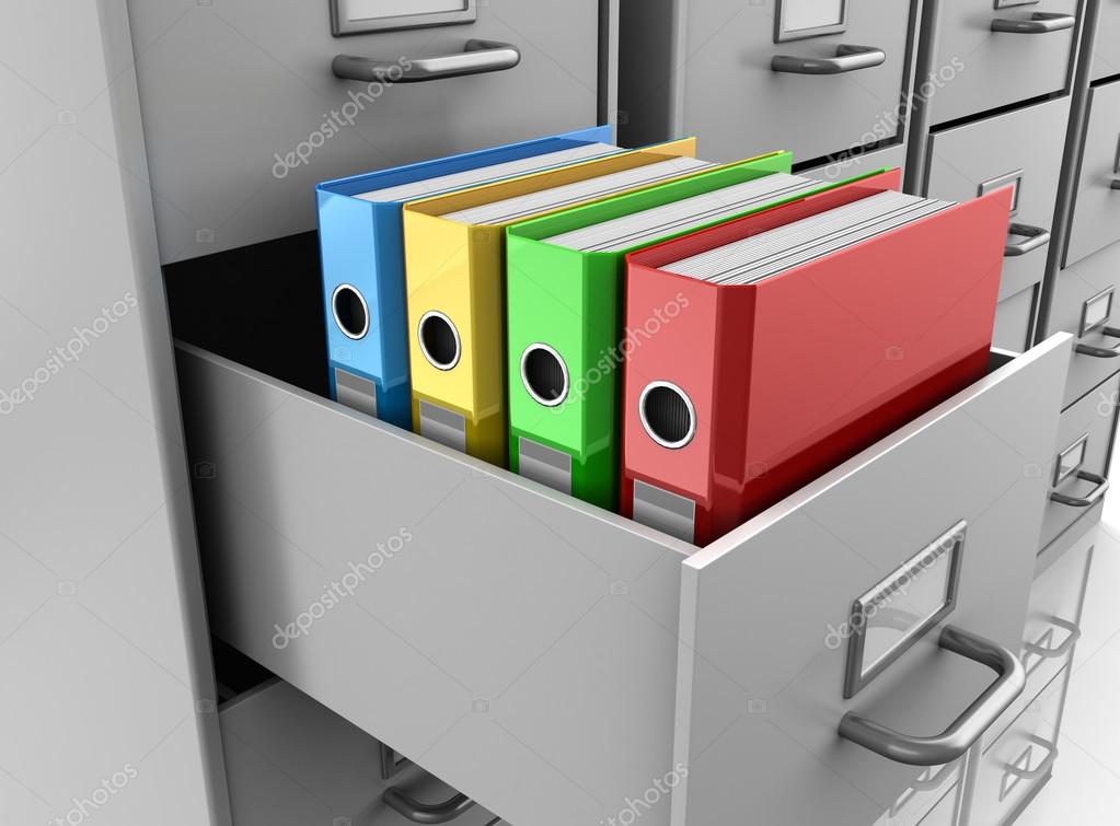 Binder Folders In Filing Cabinet Stock Photo C Mmaxer 27536827