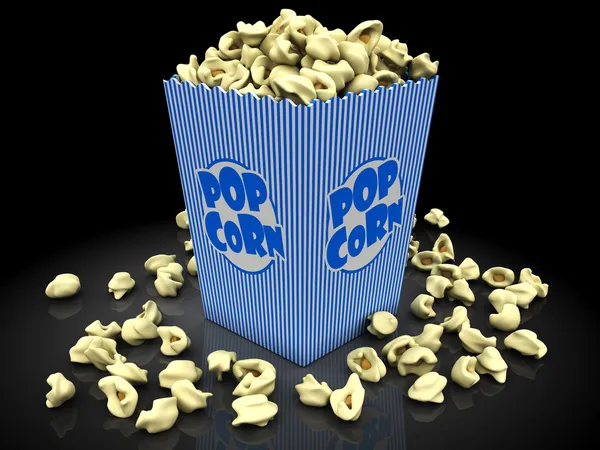 Popcorn im Karton — Stockfoto