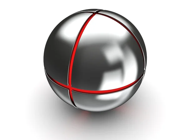 赤のコア鋼球 — ストック写真