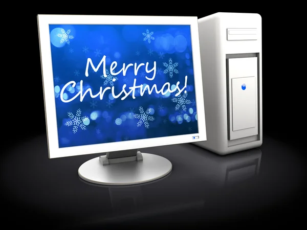 Christmas computer — Stock Photo, Image