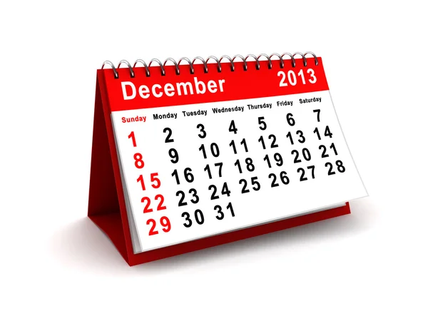 December 2013 calendar — Stock Photo, Image