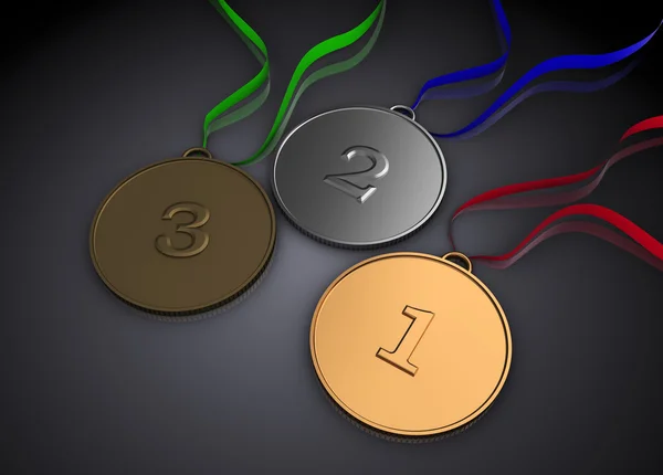Tre medaglie — Foto Stock