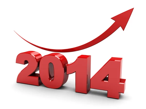 2014 year rising graph — Stock Photo, Image