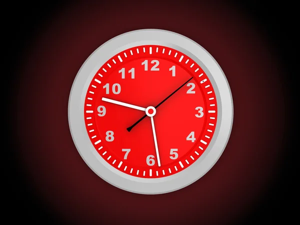 3d red clock — Stock Photo, Image