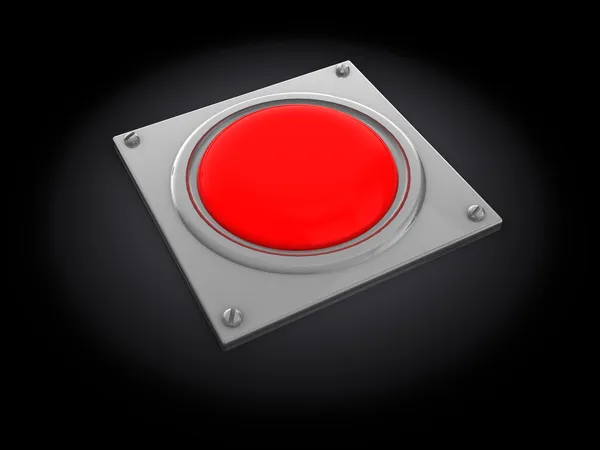 3D kırmızı düğme — Stok fotoğraf