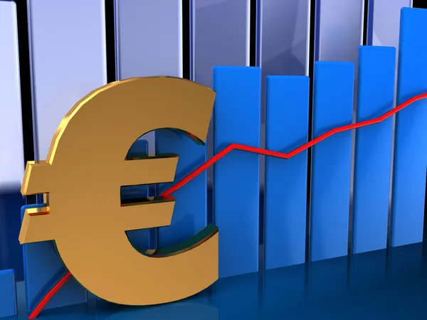 欧元汇率图 — 图库照片