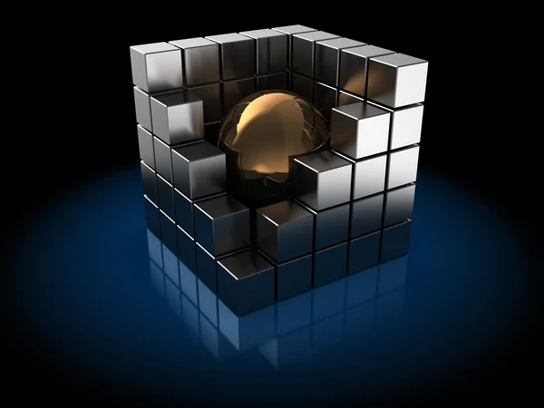 Cubes métalliques — Photo