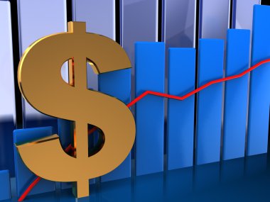 koyu arka plan üzerinde dolar grafik